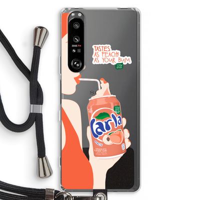 Peach please!: Sony Xperia 1 III Transparant Hoesje met koord