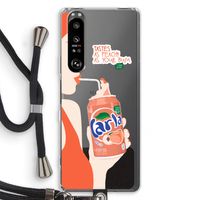 Peach please!: Sony Xperia 1 III Transparant Hoesje met koord