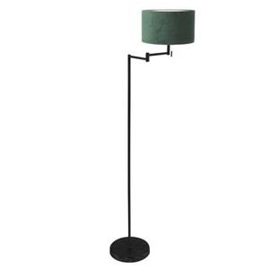 Mexlite Vloerlamp Bella Zwart Lampenkap Ø 30cm Groen E27 Fitting