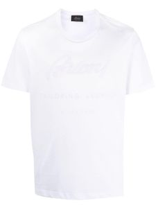 Brioni t-shirt en coton à logo appliqué - Blanc