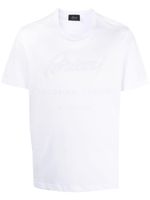 Brioni t-shirt en coton à logo appliqué - Blanc