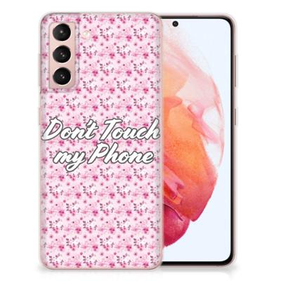 Samsung Galaxy S21 Silicone-hoesje Flowers Pink DTMP Samsung Galaxy S21 Silicone-hoesje Flowers Pink DTMP