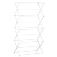 HOMCOM wasrek inklapbaar 8-traps droogrek kledingrek metaal kunststof wit 74 x 35 x 144 cm | Aosom Netherlands - thumbnail