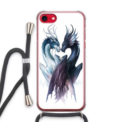 Yin Yang Dragons: iPhone SE 2020 Transparant Hoesje met koord