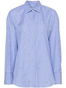 MSGM chemise rayée à ornements strassés - Bleu