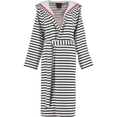 Cawö Cawö Dames Badjas met Capuchon 1243 Schwarz-weiss 38