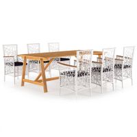 vidaXL 7-delige Tuinset wit - thumbnail