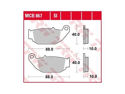 TRW -lucas remblokken "mcb 867" brake pad mcb 867 si sintered metal