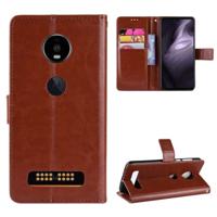 Retro Crazy Horse textuur horizontale Flip lederen draagtas voor Motorola Moto Z4 Play met houder & kaartsleuven & portemonnee & Lanyard (bruin)