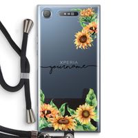 Zonnebloemen: Sony Xperia XZ1 Transparant Hoesje met koord