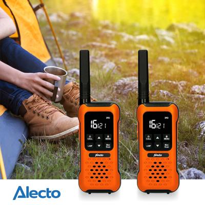 Alecto FR300OE - Robuuste walkie talkie, tot 10 kilometer bereik, oranje/zwart