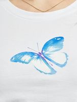 Mister Tee / t-shirt Butterfly Cropped in wit - thumbnail