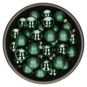 Kerstballen set van glas 36x stuks emerald groen 6 cm