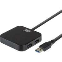 ACT USB Hub 3.2, 4x USB-A, met stroomadapter, zwart - thumbnail