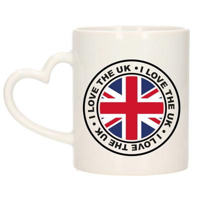 Cadeau koffiemok UK - vlag - I love - 300 ml - keramiek - landen thema - support