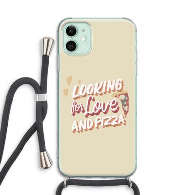 Pizza is the answer: iPhone 11 Transparant Hoesje met koord