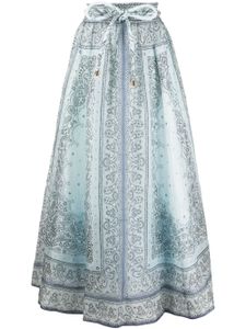 ZIMMERMANN jupe Matchmaker à coupe mi-longue - Bleu