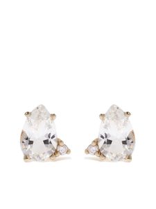 Mizuki puces d'oreilles Sea of Beauty en or jaune 14ct ornées de topazes et de diamants