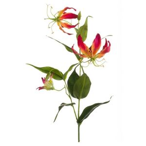 1x Gloriosa/Klimlelie kunstbloemen/kunstplanten rood/geel 75 cm   -