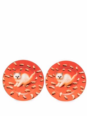 Seletti assiette à imprimé graphique - Rouge