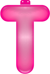 Roze opblaasbare letter T