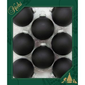 24x stuks glazen kerstballen 7 cm ebony velvet zwart mat