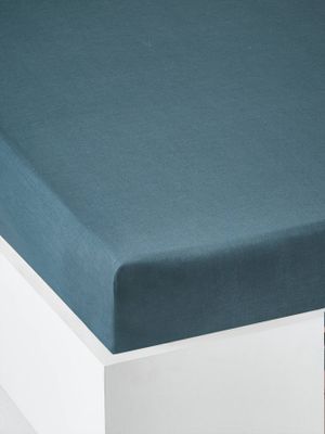 Effen hoeslaken kind Oeko-Tex® marineblauw
