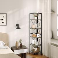 Hoekplank met 5 Niveaus Boekenkast Staand Rek Plantenrek Ladderrek Opbergrek voor Woonkamer Badkamer Keuken Hal 35,5 x 35,5 x 160 cm