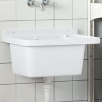 VidaXL Wasbak wandgemonteerd 50x35x24 cm hars wit VidaXL Wasbak wandgemonteerd 50x35x24 cm hars wit