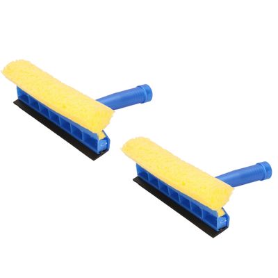 2x Stuks raamtrekker blauw met spons en kunststof handvat 23 cm
