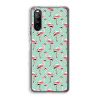 Flamingoprint groen: Sony Xperia 10 III Transparant Hoesje
