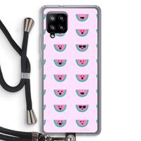 Smiley watermeloenprint: Samsung Galaxy A42 5G Transparant Hoesje met koord Smiley watermeloenprint: Samsung Galaxy A42 5G Transparant Hoesje met koord
