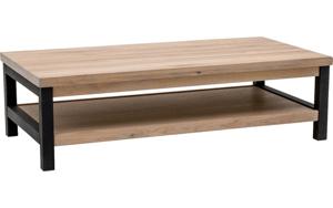 Goossens Salontafel Santos rechthoekig, hout eiken bruin, urban industrieel, 140 x 40 x 70 cm