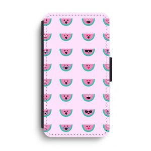 Smiley watermeloenprint: iPhone XS Max Flip Hoesje