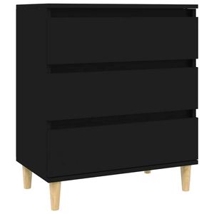 The Living Store Dressoir - Praktisch - 3 Lades - 60x35x70 cm - Zwart