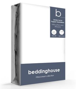 Beddinghouse Jersey-Lycra Topper Hoeslaken White-70/80 x 200/220 cm