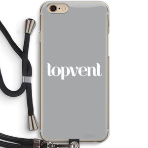 Topvent Grijs Wit: iPhone 6 / 6S Transparant Hoesje met koord