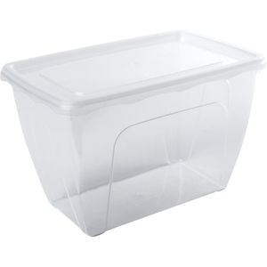 1x Voorraad/vershoudbakje hoog/diep 1,5 liter transparant 18 x 12 x 12 cm