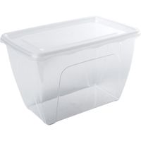 1x Voorraad/vershoudbakje hoog/diep 1,5 liter transparant 18 x 12 x 12 cm