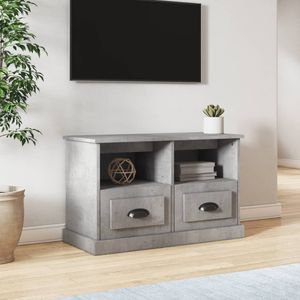 Tv-meubel 80x35x50 cm bewerkt hout betongrijs