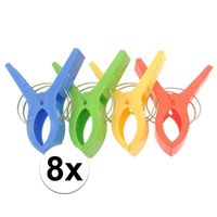 8x Strandlaken anti windknijpers voor op strandstoel   - - thumbnail