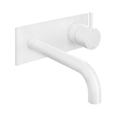 Hotbath Cobber afbouwdeel inbouw wastafelmengkraan met achterplaat en 18 cm uitloop mat wit CB006EXT18WH