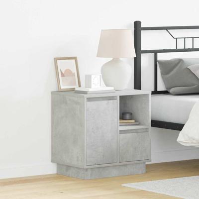 Nachtkastje 2 pcs Betongrijs 50 x 34.5 x 50 cm. Bewerkt hout