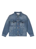 Palm Angels Kids veste en jean à logo imprimé - Bleu