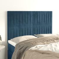 Hoofdborden 4 st 72x5x78/88 cm fluweel donkerblauw