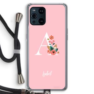 Pink Bouquet: Oppo Find X3 Transparant Hoesje met koord