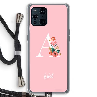 Pink Bouquet: Oppo Find X3 Transparant Hoesje met koord