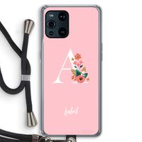 Pink Bouquet: Oppo Find X3 Transparant Hoesje met koord