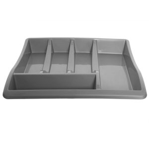 Bestekbak/keuken organizer - 5-vaks - Grijs - 39 x 39 x 6 cm