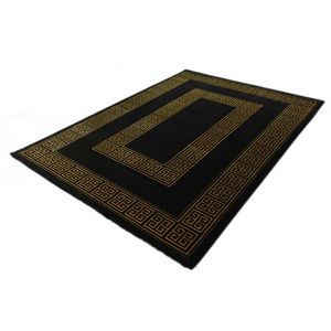 Neoklassieke Vloerkleed Craft Deluxe 23402-975 Zwart-Goud-80 x 150 cm